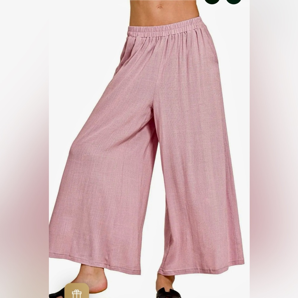 W3 restocked! flowy pants new pockets ZENANA pink